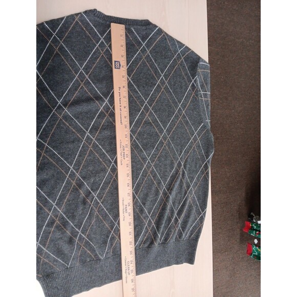 Fairclough & Co. Sweater Men Medium Gray Crewneck Silk/Cotton/Cashmere EUC - Picture 6 of 6